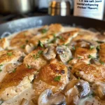['Close-up side view of a creamy chicken casserole topped with crushed crackers and cheese.', 'Juicy creamy chicken casserole with a golden crust and visible ingredients like peas and noodles.', 'Side view of a hearty chicken casserole dish showcasing melted cheese and rich sauce.', 'Delicious creamy chicken casserole with layers of chicken, noodles, and cheese, garnished with crispy crackers.']