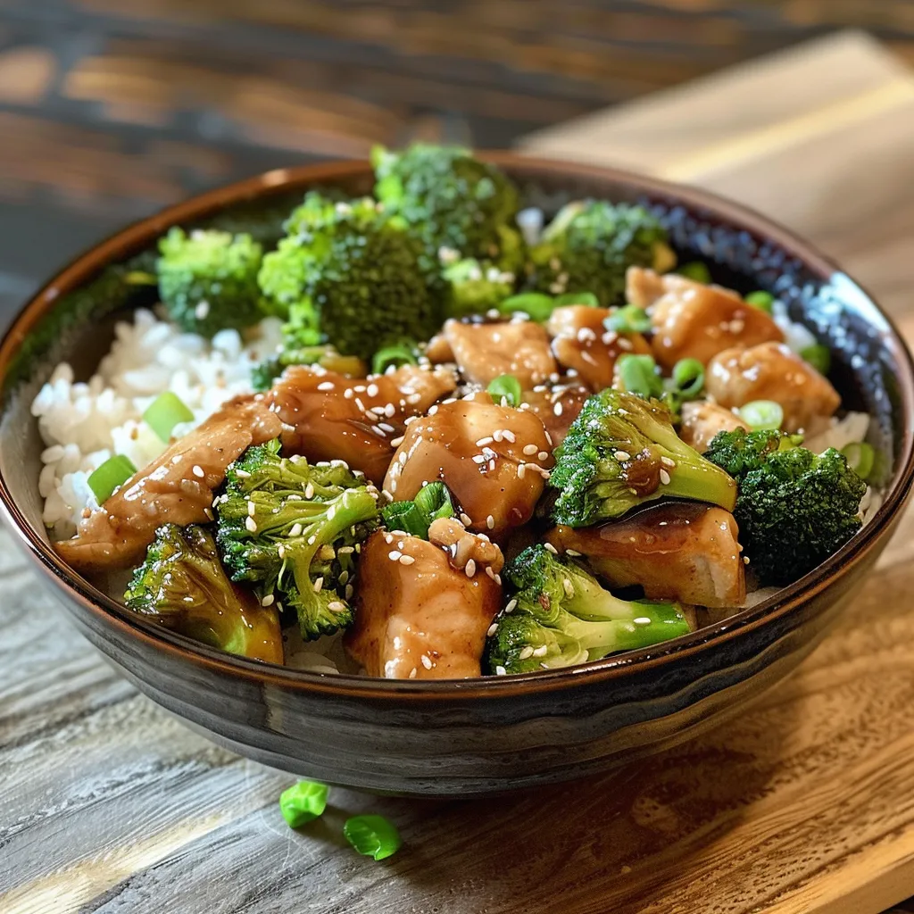 ['Close-up view of a colorful Healthy Chicken Teriyaki Bowl with broccoli and rice.', 'Side perspective of a delicious chicken teriyaki bowl filled with vibrant broccoli and jasmine rice.', 'Juicy chicken teriyaki with fresh broccoli in a bowl, showcasing a healthy meal option.', 'A hearty Healthy Chicken Teriyaki Bowl featuring tender chicken, broccoli, and rice.']